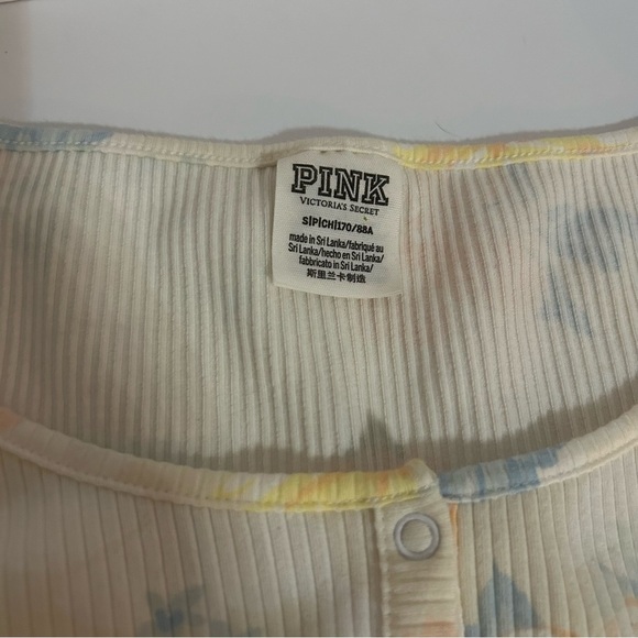 PINK Victoria's Secret Cream and Yellow Bodysuit with Floral Print - Picture 3 of 5